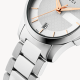 Gucci G Timeless Silver Dial Silver Steel Strap Watch For Women - YA126523 Buy Now By Gucci
