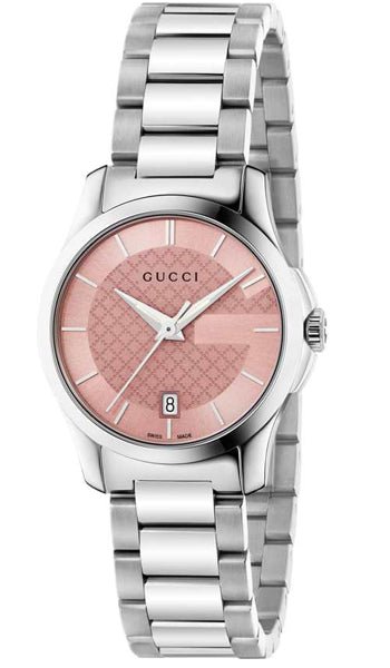 Gucci G Timeless Pink Dial Silver Steel Strap Watch For Women - YA126524 Buy Now By Gucci