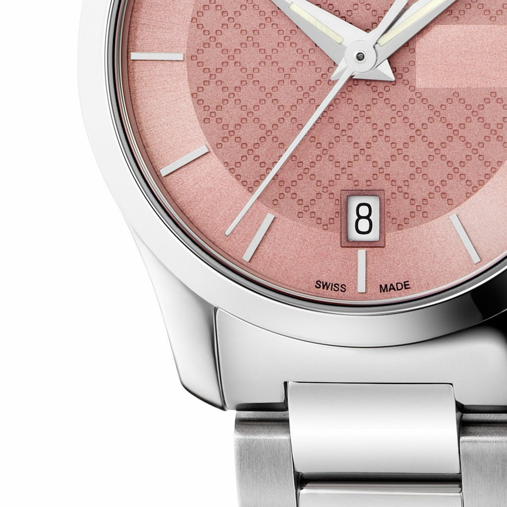 Gucci G Timeless Pink Dial Silver Steel Strap Watch For Women - YA126524 Buy Now By Gucci