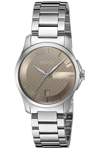 Gucci G Timeless Brown Dial Silver Steel Strap Watch For Women - YA126526 Buy Now By Gucci