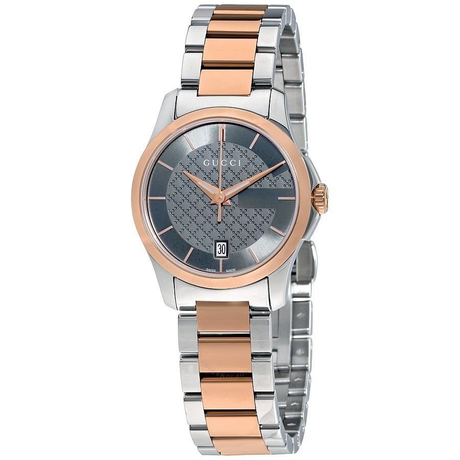 Gucci G Timeless Grey Dial Two Tone Steel Strap Watch For Women - YA126527 Buy Now By Gucci
