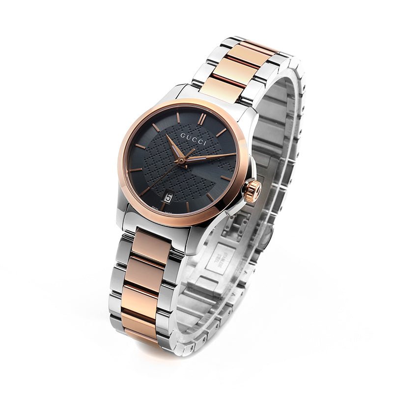 Gucci G Timeless Grey Dial Two Tone Steel Strap Watch For Women - YA126527 Buy Now By Gucci