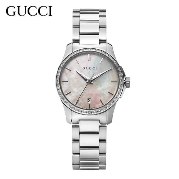 Gucci G Timeless Mother of Pearl Dial Silver Steel Strap Watch For Women - YA126543 Buy Now By Gucci