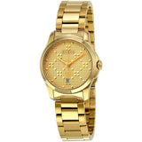 Gucci G Timeless Gold Dial Gold Steel Strap Watch For Women - YA126553 Buy Now By Gucci