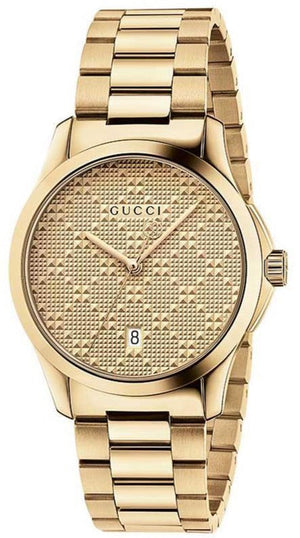 Gucci G Timeless Gold Dial Gold Steel Strap Watch For Women - YA126553 Buy Now By Gucci