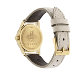 Gucci G Timeless Quartz White Dial White Leather Strap Watch For Women - YA126580A Buy Now By Gucci