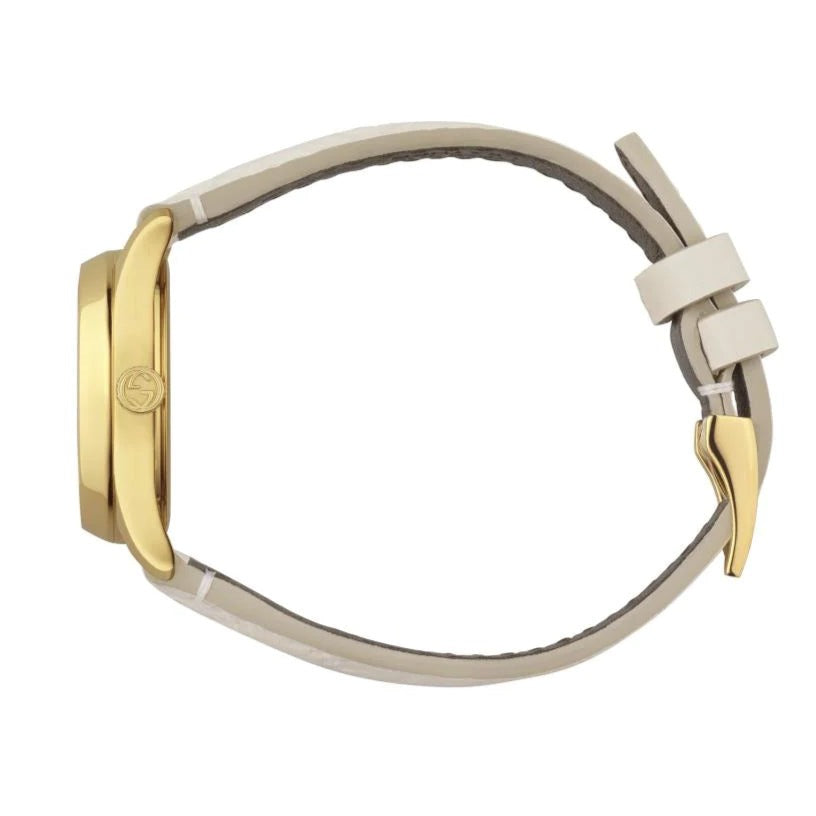 Gucci G Timeless Quartz White Dial White Leather Strap Watch For Women - YA126580A Buy Now By Gucci