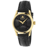 Gucci G Timeless Quartz Black Dial Black Leather Strap Watch For Women - YA126581A Buy Now By Gucci