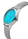 Gucci G-Timeless Turquoise Mother of Pearl Dial Silver Mesh Bracelet Watch For Women - YA126582 Buy Now By Gucci