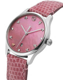Gucci G-Timeless Pink Mother of Pearl Dial Pink Leather Strap Watch For Women - YA126586 Buy Now By Gucci