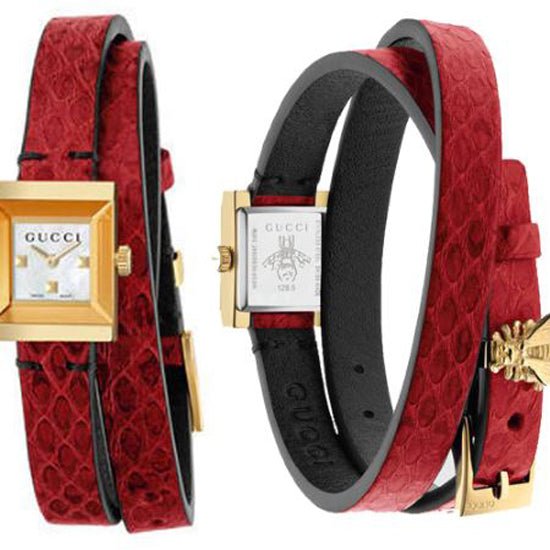 Gucci G Frame White Dial Red Leather Strap Watch For Women - YA128524 Buy Now By Gucci