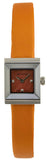 Gucci G-Frame Square Mother of Pearl Orange Dial Orange Leather Strap Watch For Women - YA128532 Buy Now By Gucci
