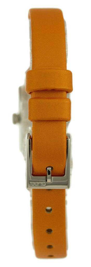 Gucci G-Frame Square Mother of Pearl Orange Dial Orange Leather Strap Watch For Women - YA128532 Buy Now By Gucci