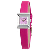 Gucci G-Frame Square Fuchsia Mother of Pearl Dial Fuchsia Leather Strap Watch For Women - YA128533 Buy Now By Gucci