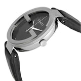 Gucci Interlocking G Iconic Black Dial Black Leather Strap Watch For Men - YA133205 Buy Now By Gucci