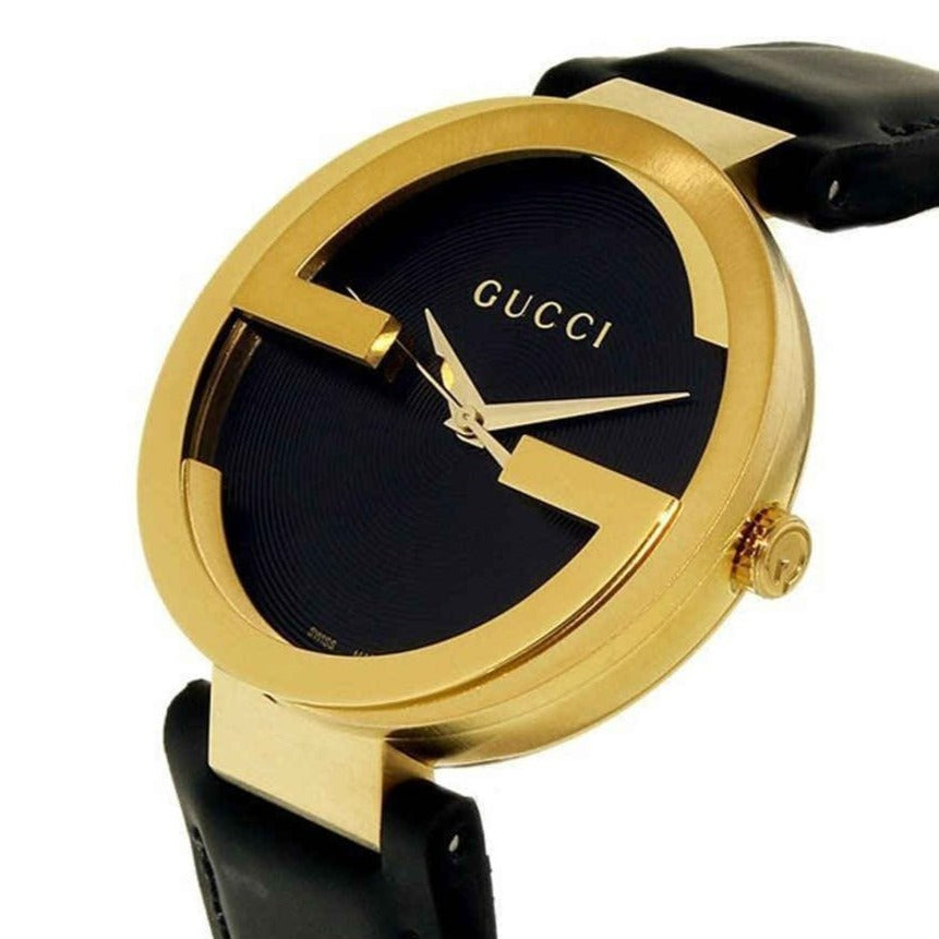 Gucci G Interlocking Grammy Special Edition Black Dial Black Leather Strap Watch For Men - YA133212 Buy Now By Gucci