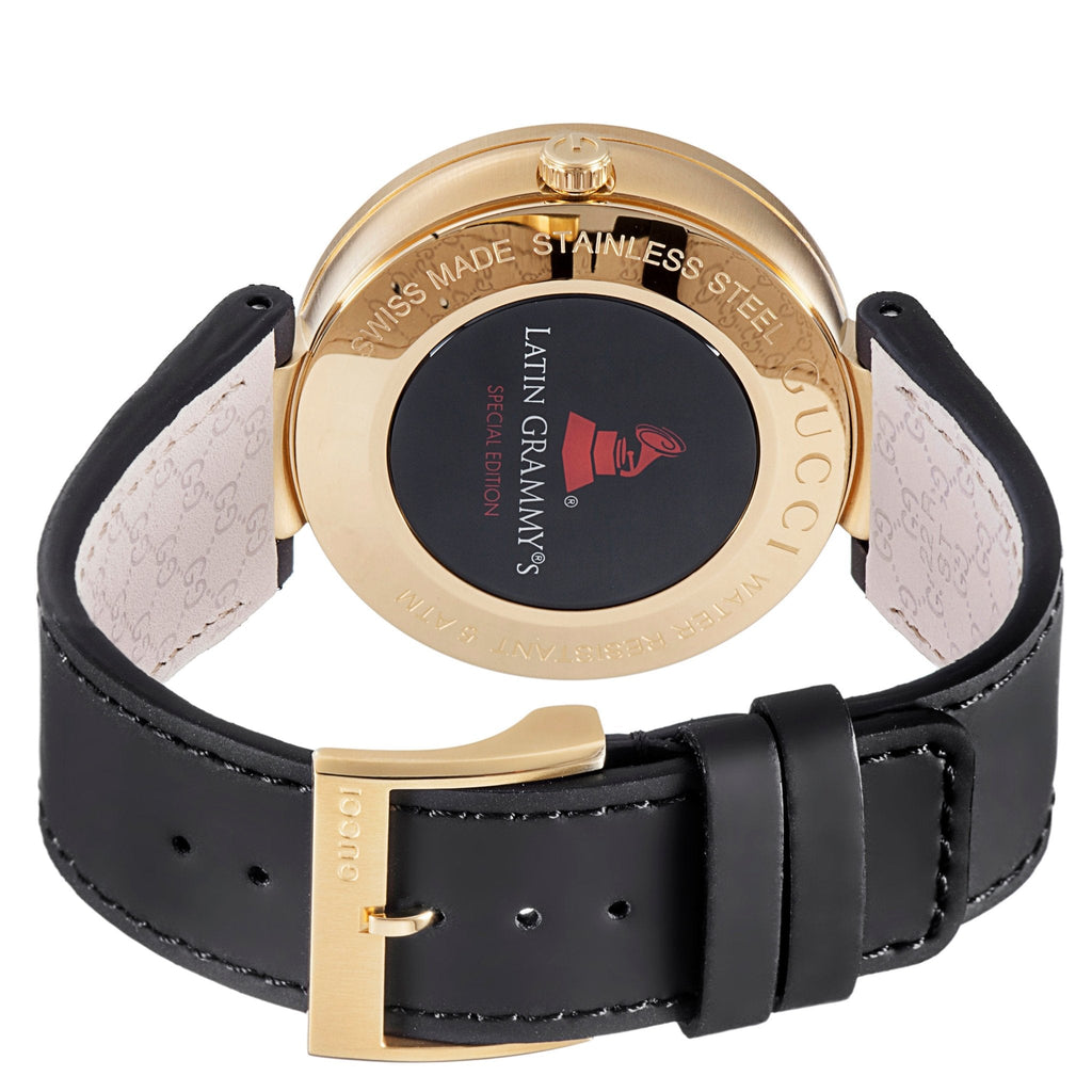 Gucci Interlocking Special Edition Grammy Black Dial Black Leather Strap Watch For Men - YA133208 Buy Now By Gucci