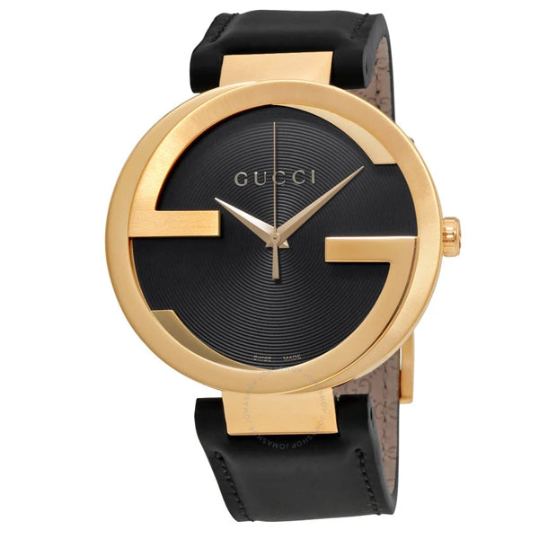 Gucci G Interlocking Grammy Special Edition Black Dial Black Leather Strap Watch For Men - YA133212 Buy Now By Gucci