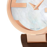 Gucci G Interlocking Mother of Pearl Dial Brown Leather Strap Watch For Women - YA133516 Buy Now By Gucci