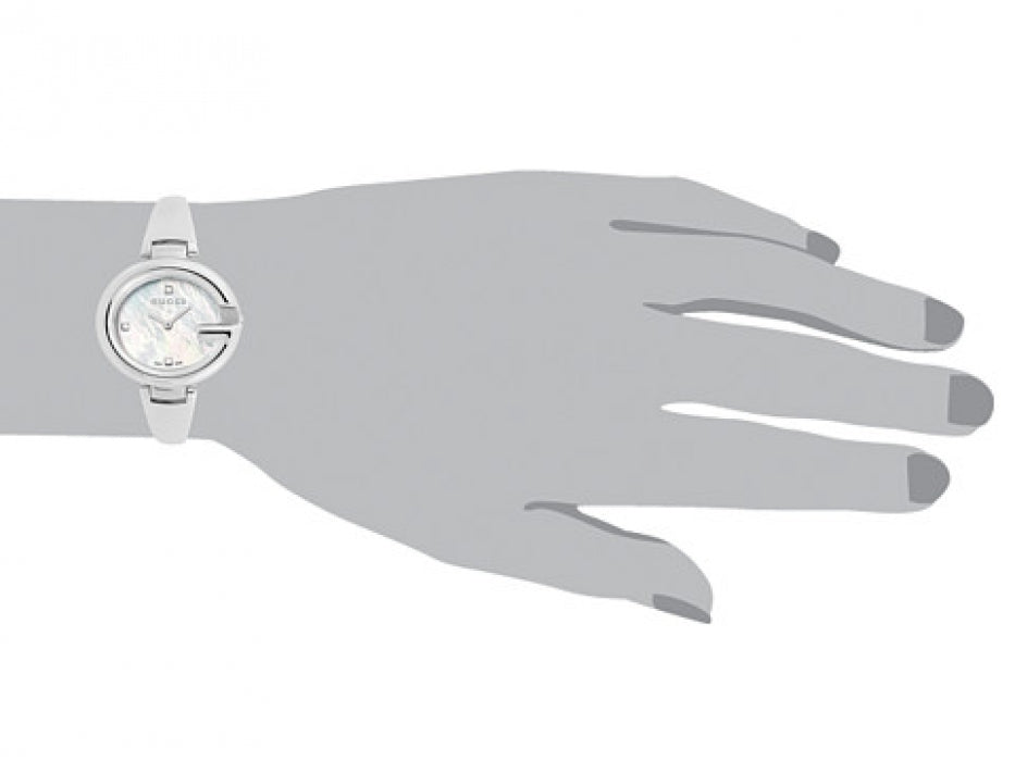 Gucci Guccissima Diamonds Mother of Pearl Dial Silver Steel Strap Watch For Women - YA134303 Buy Now By Gucci