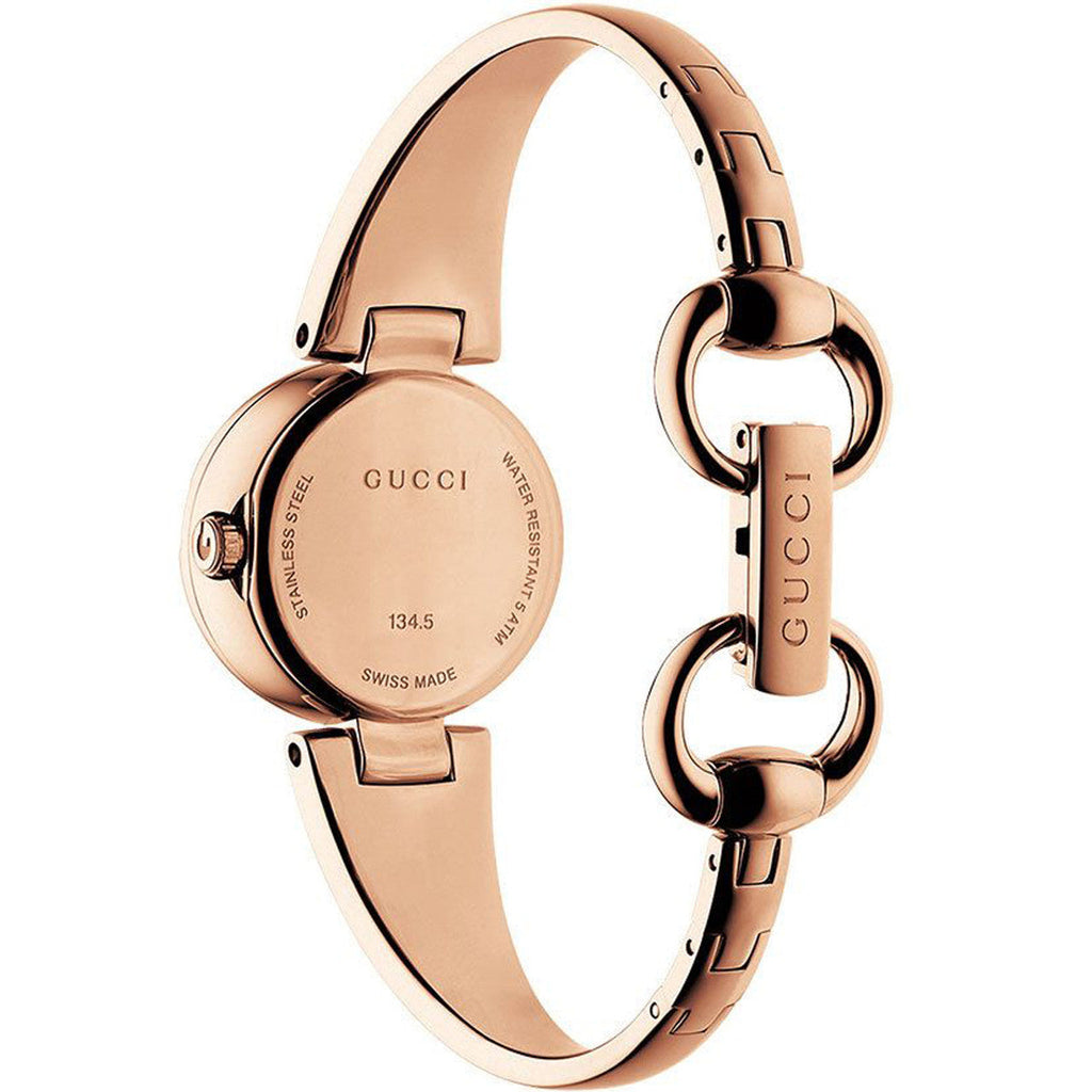 Gucci Guccissima Collection Quartz Black Dial Rose Gold Steel Strap Watch For Women - YA134509 Buy Now By Gucci
