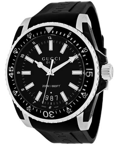 Gucci Dive Analog Quartz Black Dial Black Rubber Strap Watch For Men - YA136204 Buy Now By Gucci