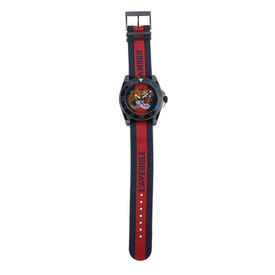 Gucci Dive Tiger Blue and Red Dial Blue Red Blue Nylon Strap Watch For Men - YA136215 Buy Now By Gucci