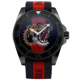 Gucci Dive Tiger Blue and Red Dial Blue Red Blue Nylon Strap Watch For Men - YA136215 Buy Now By Gucci