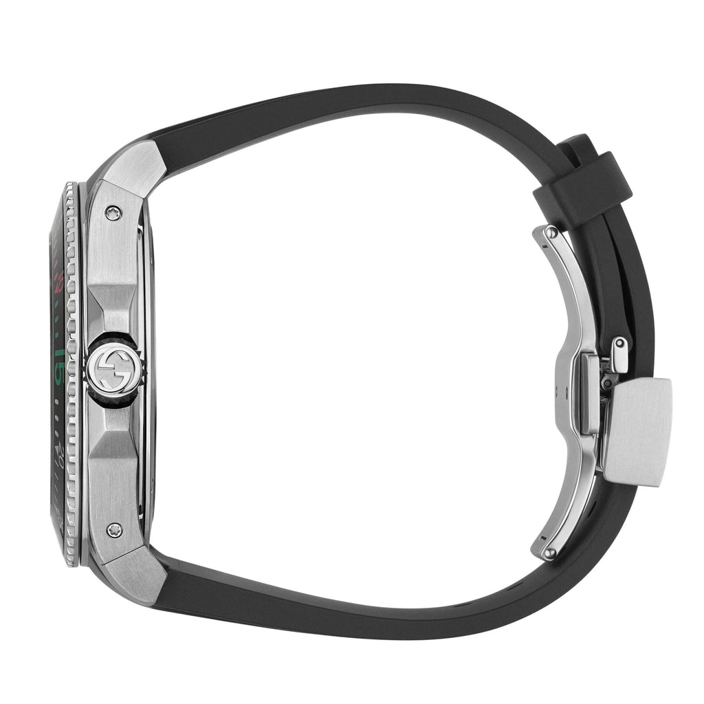 Gucci Dive Quartz Kingsnake Black Dial Black Rubber Strap Watch For Men - YA136217 Buy Now By Gucci