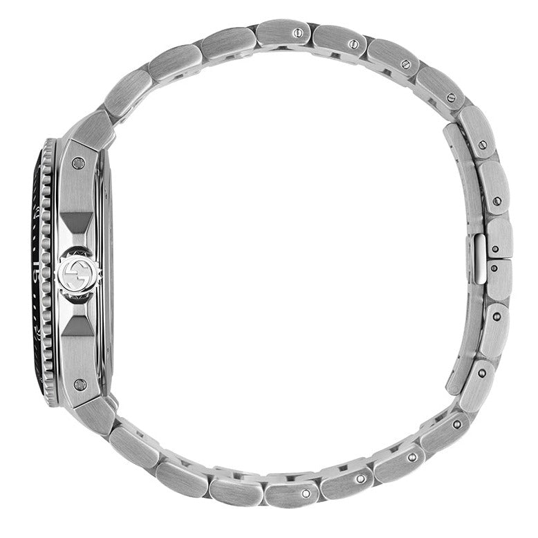 Gucci Dive Quartz Black Dial Silver Steel Strap Watch For Men - YA136301B Buy Now By Gucci