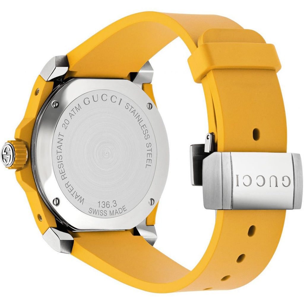 Gucci Dive Tiger Yellow Dial Yellow Rubber Strap Watch For Men - YA136317 Buy Now By Gucci