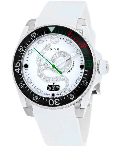 Gucci Dive Quartz White Dial White Rubber Strap Watch For Men - YA136330 Buy Now By Gucci