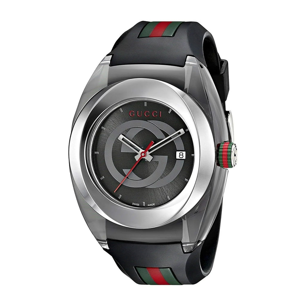 Gucci Sync Quartz Black Dial Black Rubber Strap Watch For Men - YA137301 Buy Now By Gucci