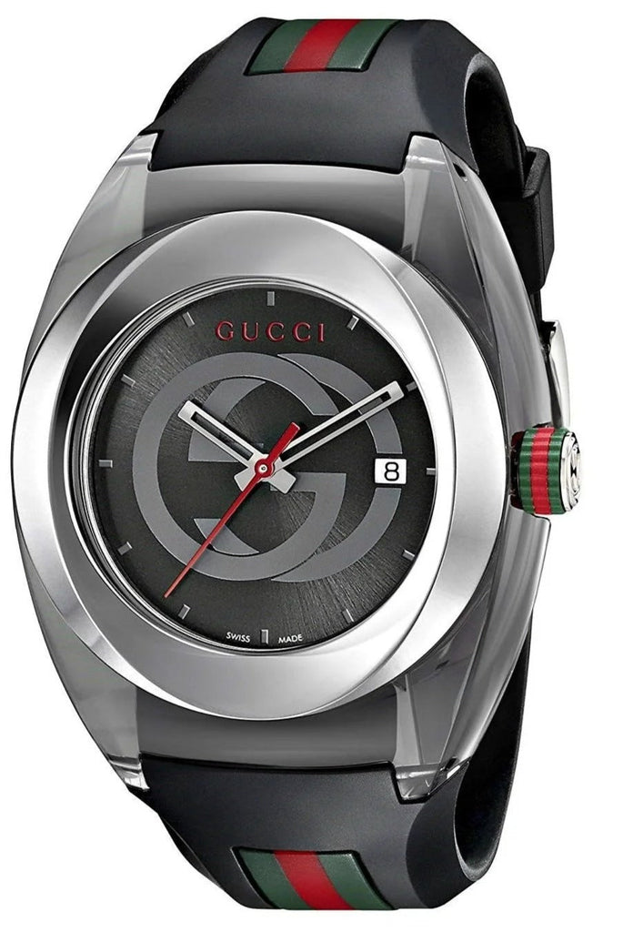 Gucci Sync XXL Quartz Black Dial Black Rubber Strap Watch For Men - YA137101 Buy Now By Gucci