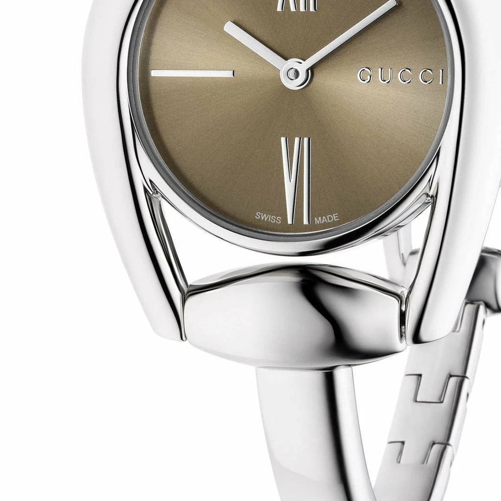 Gucci Horsebit Collection Quartz Brown Dial Silver Steel Strap Watch For Women - YA139501 Buy Now By Gucci