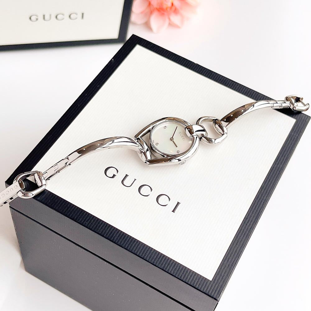 Gucci Horsebit Collection Diamonds Mother of Pearl Dial Silver Steel Strap Watch For Women - YA139506 Buy Now By Gucci