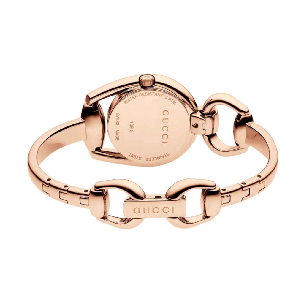 Gucci Horsebit Collection Black Dial Rose Gold Steel Strap Watch For Women - YA139507 Buy Now By Gucci