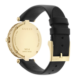 Gucci Diamantissima Quartz Mother of Pearl Dial Black Leather Strap Watch for Women - YA141404 Buy Now By Gucci