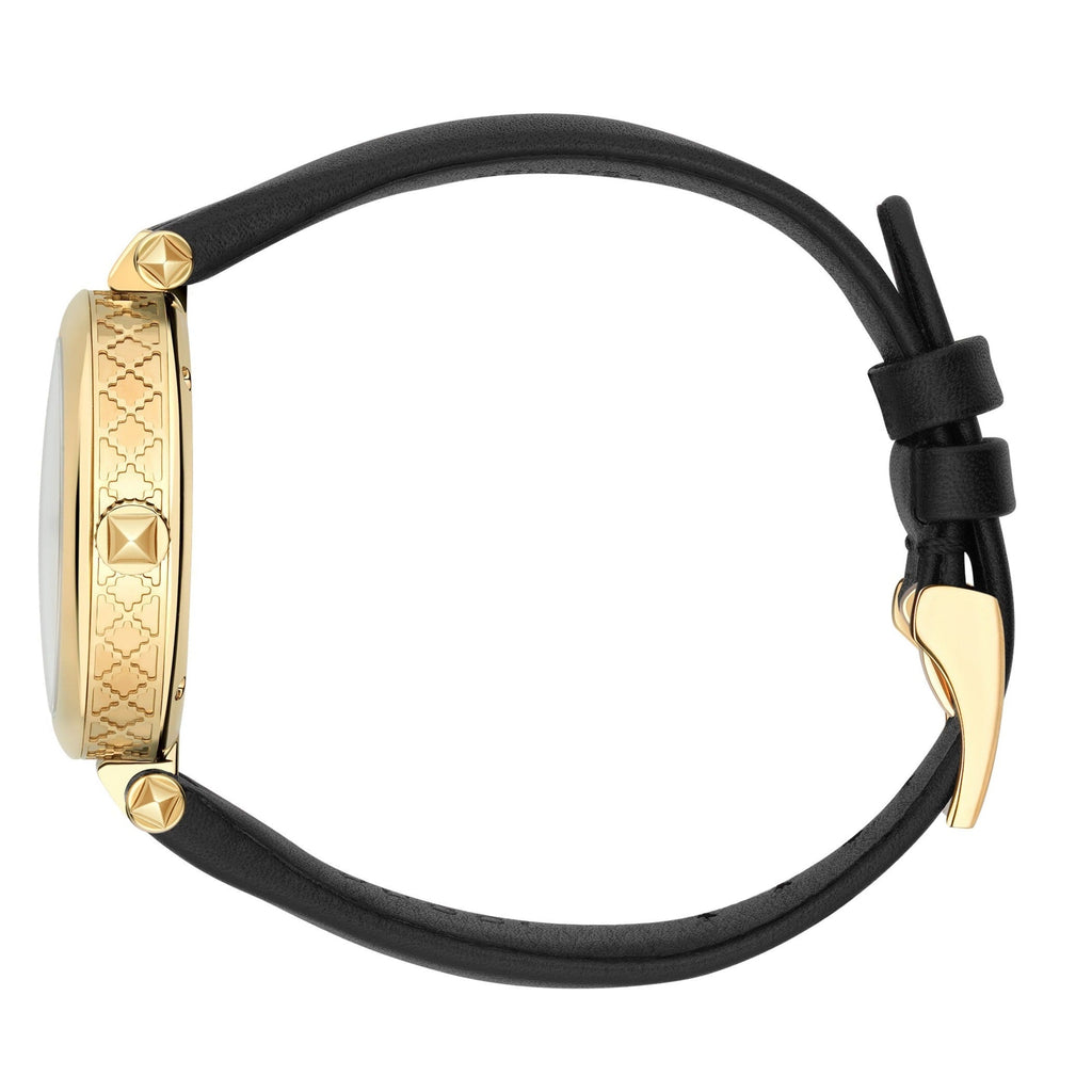 Gucci Diamantissima Quartz Mother of Pearl Dial Black Leather Strap Watch for Women - YA141404 Buy Now By Gucci