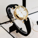 Gucci Diamantissima Mother of Pearl Dial Black Leather Strap Watch For Women - YA141505 Buy Now By Gucci