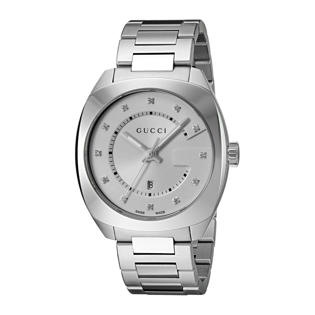 Gucci GG2570 Diamonds White Dial Silver Steel Strap Watch For Women - YA142403 Buy Now By Gucci