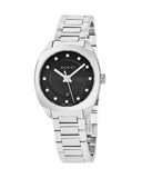 Gucci GG2570 Diamonds Black Dial Silver Steel Strap Watch For Women - YA142503 Buy Now By Gucci