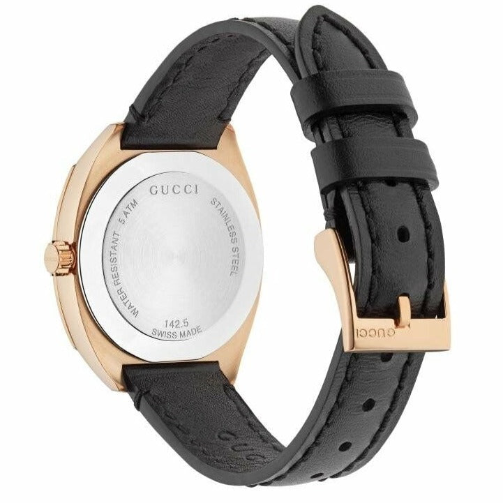 Gucci GG2570 Quartz Black Dial Black Leather Strap Watch For Women - YA142509 Buy Now By Gucci