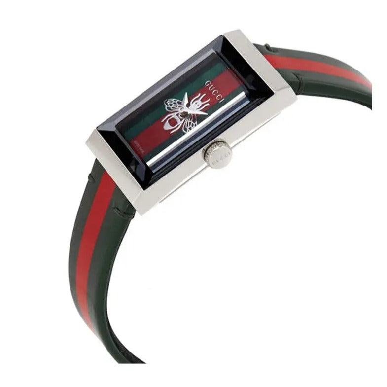 Gucci G Frame Quartz Green & Red Mother of Pearl Dial Multicolor Leather Strap Watch For Women - YA147408 Buy Now By Gucci