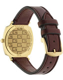 Gucci Grip Quartz Yellow Gold Dial Maroon Leather Strap Watch For Women - YA157405 Buy Now By Gucci