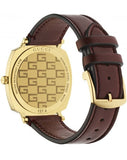Gucci Grip Yellow Gold Dial Maroon Leather Strap Unisex Watch - YA157411 Buy Now By Gucci
