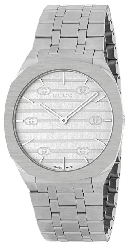 Gucci 25H Quartz Silver Dial Silver Steel Strap Watch For Women - YA163402 Buy Now By Gucci