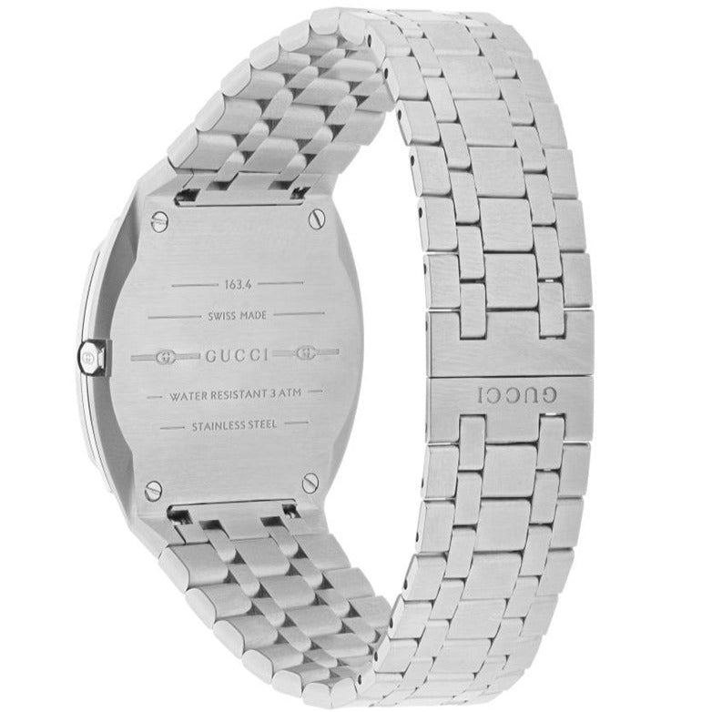 Gucci 25H Quartz Silver Dial Silver Steel Strap Unisex Watch - YA163407 Buy Now By Gucci