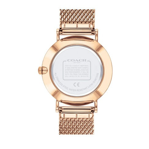Coach Perry Silver Dial Rose Gold Mesh Bracelet Watch for Women - 14503386 Buy Now By Coach