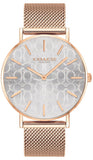 Coach Perry Silver Dial Rose Gold Mesh Bracelet Watch for Women - 14503386 Buy Now By Coach
